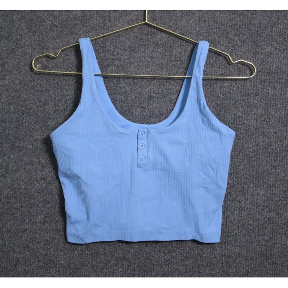 lululemon athletica Light Blue Ribbed Crop Tank